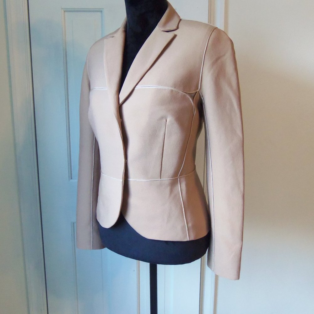 J Mendel Paris Tan Wool Blend Blazer sz 6
